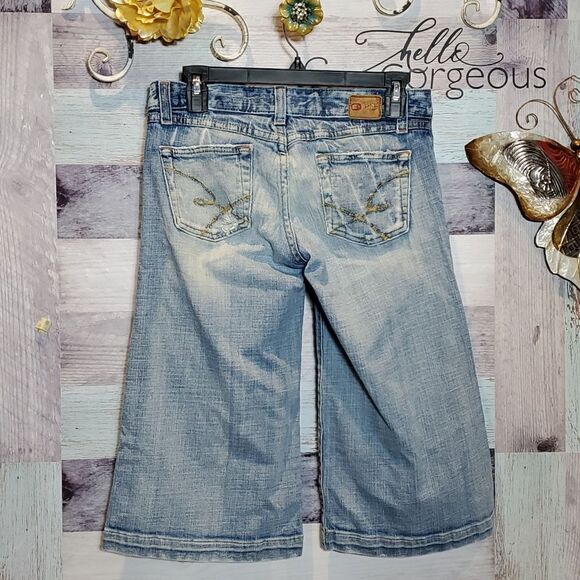 BKE Sz 27 Ginger Stretch Lightwash Bermuda Denim Shorts 624 - Picture 3 of 7